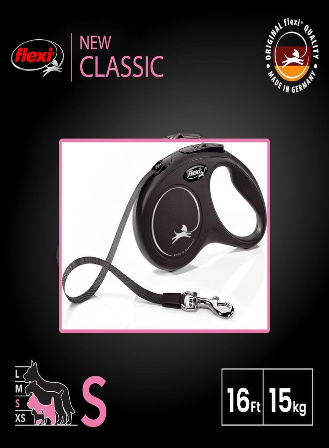 Flexi Retractable Dog Leash, New Classic Heavy Duty Tape Pet Leash for Walking Jogging Training, Anti-Slip Grip Handle, 5 m, Hold Up to 15 kg, Black, Small - Image 3